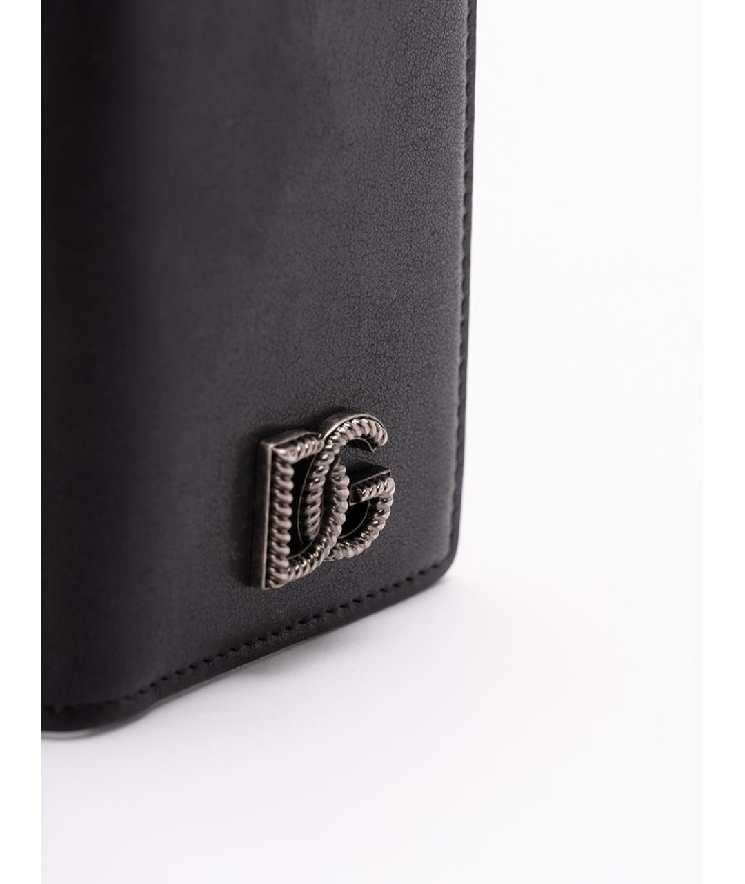 DOLCE&GABBANA Черный кожаный кошелек, фото 4