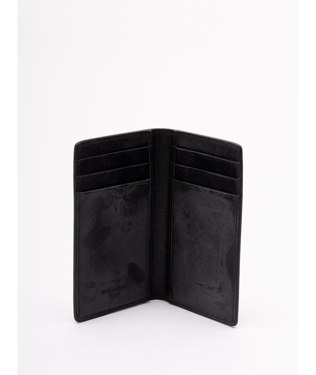 DOLCE&GABBANA Черный кожаный кошелек, фото 3