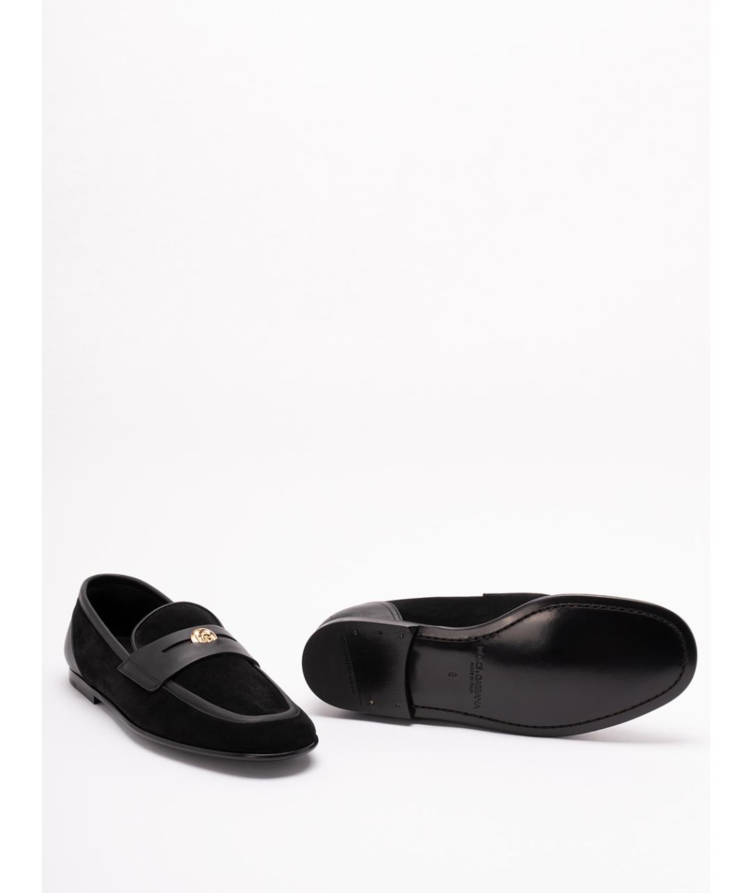 DOLCE&GABBANA Черные замшевые лоферы, фото 4