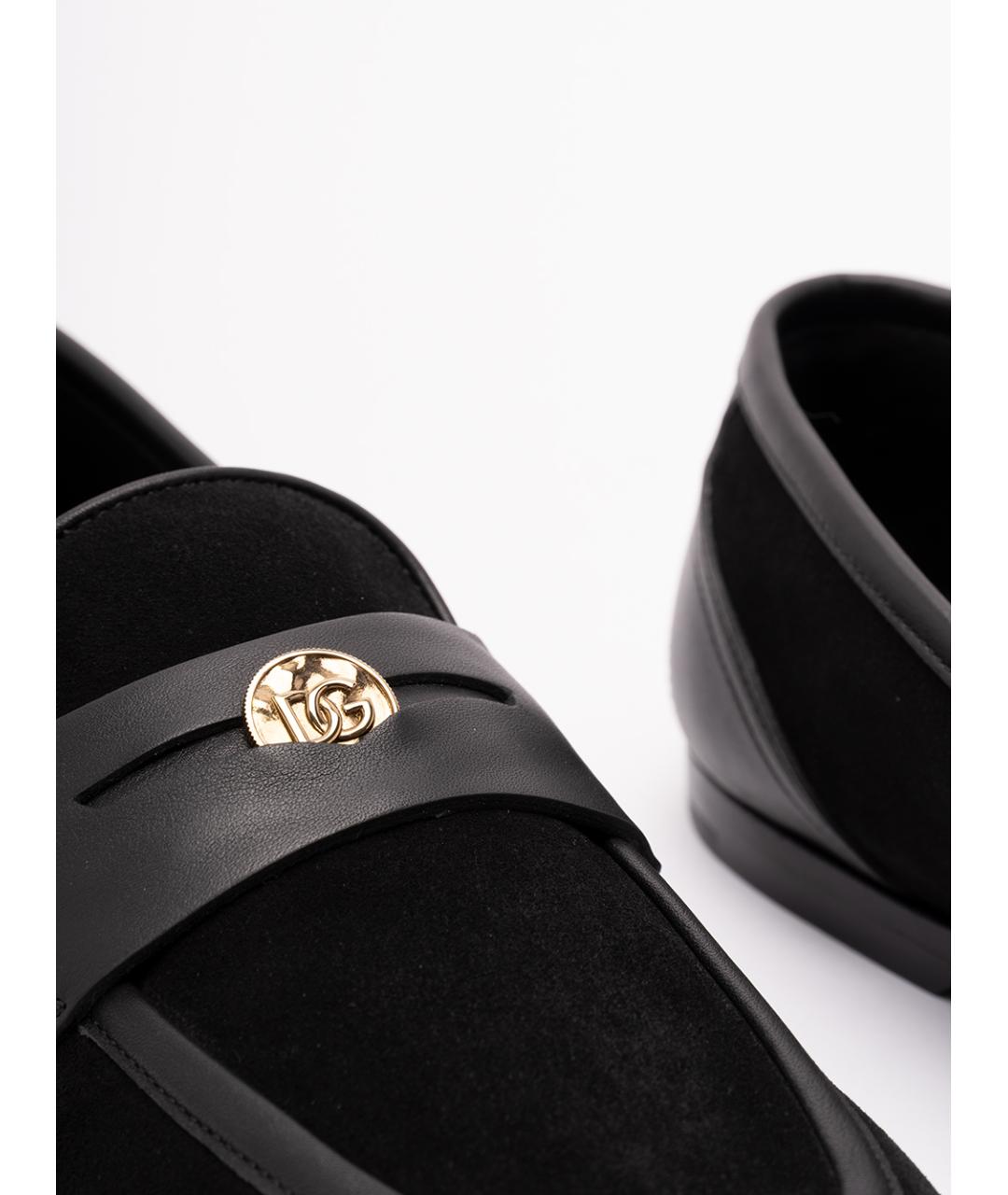 DOLCE&GABBANA Черные замшевые лоферы, фото 5