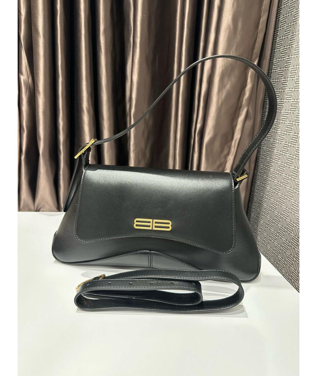 BALENCIAGA Черная кожаная сумка с короткими ручками, фото 7