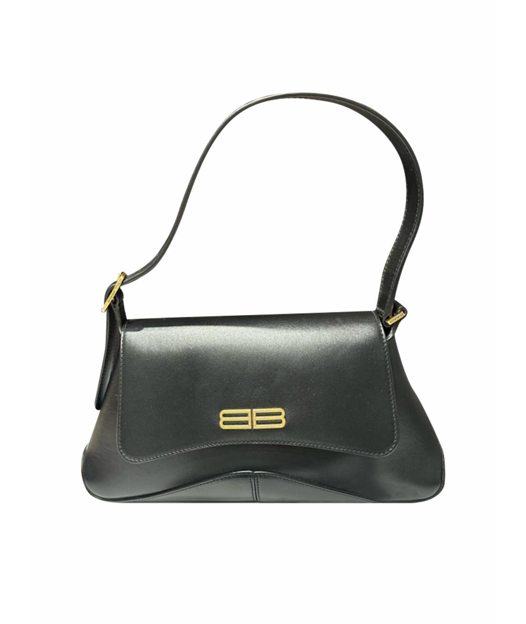 BALENCIAGA Черная кожаная сумка с короткими ручками, фото 1