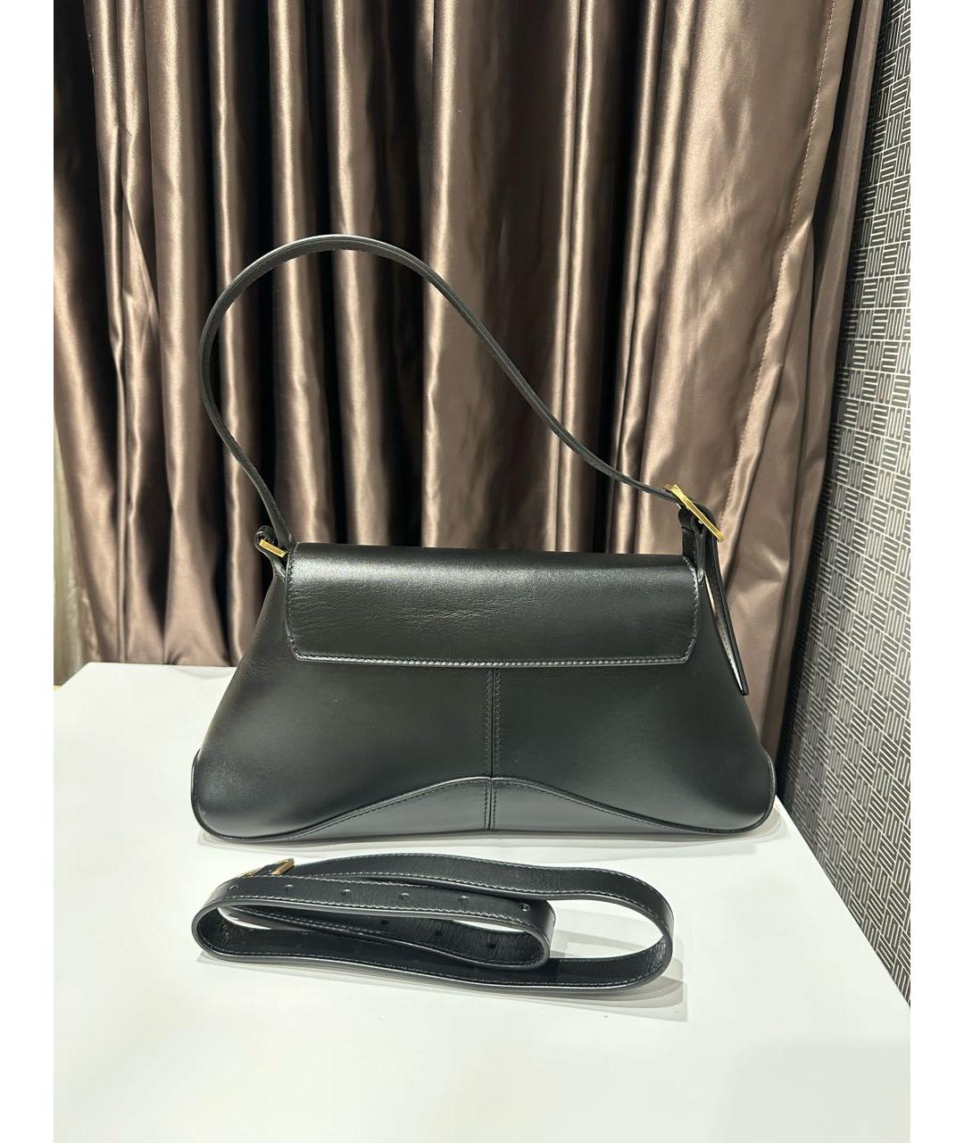 BALENCIAGA Черная кожаная сумка с короткими ручками, фото 2