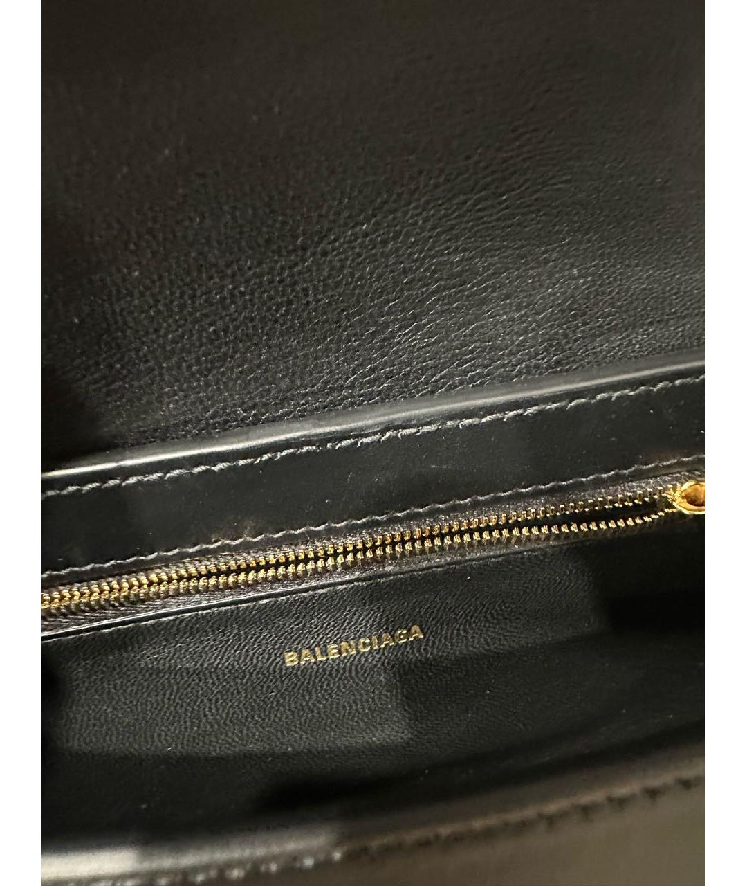 BALENCIAGA Черная кожаная сумка с короткими ручками, фото 5