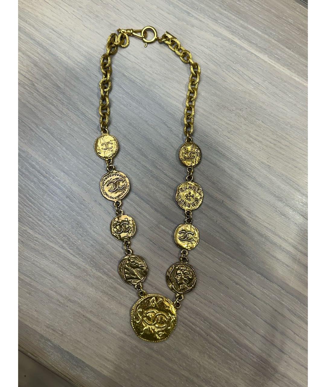 CHANEL Золотое металлическое колье, фото 2