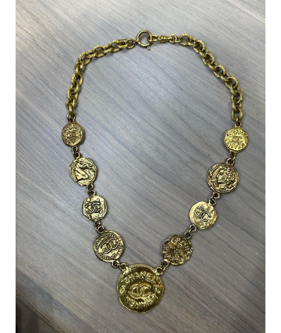 CHANEL Золотое металлическое колье, фото 6
