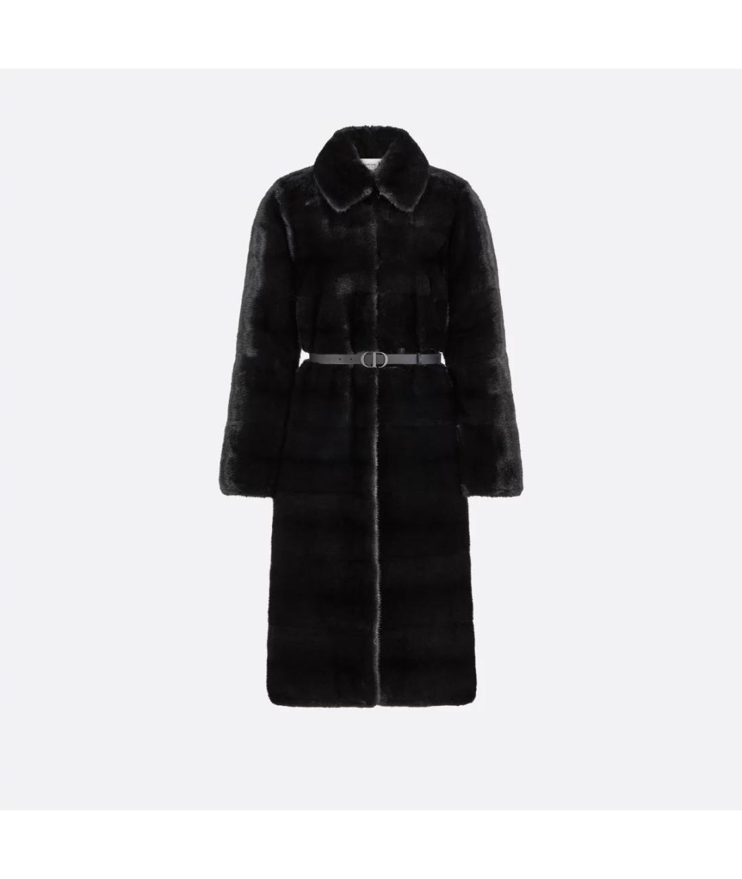 CHRISTIAN DIOR Черное меховое пальто, фото 3