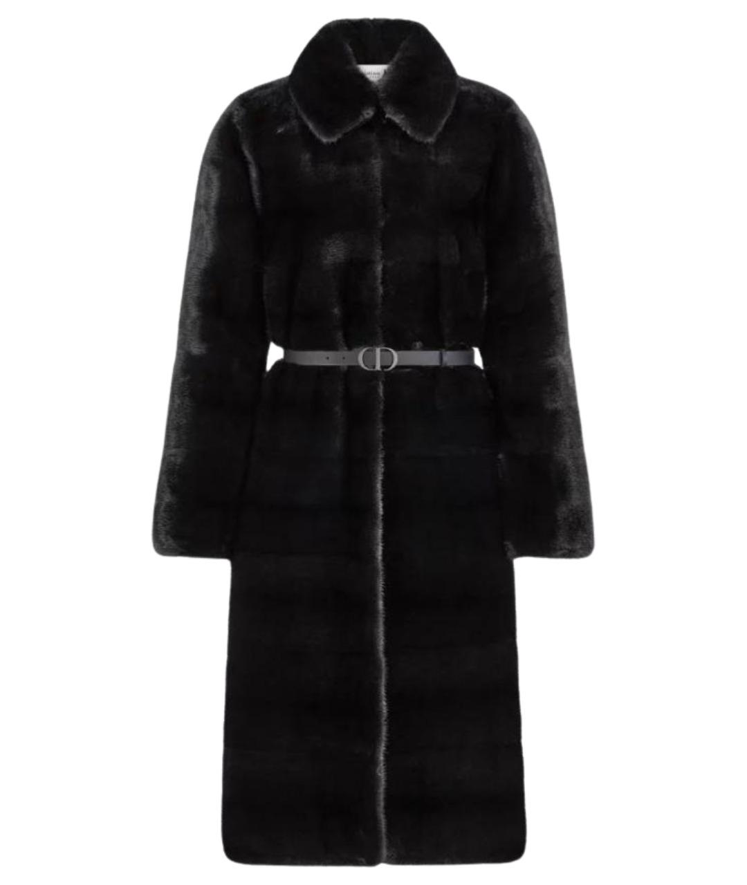 CHRISTIAN DIOR Черное меховое пальто, фото 1