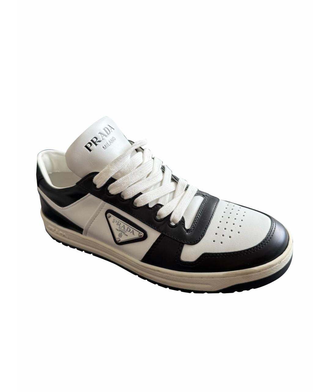 PRADA Белые кожаные кеды, фото 1