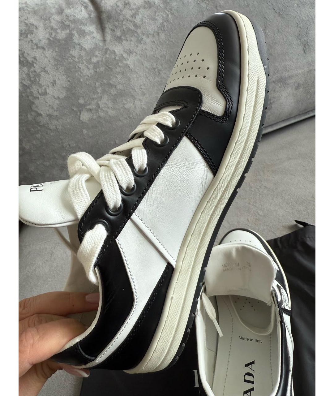 PRADA Белые кожаные кеды, фото 4