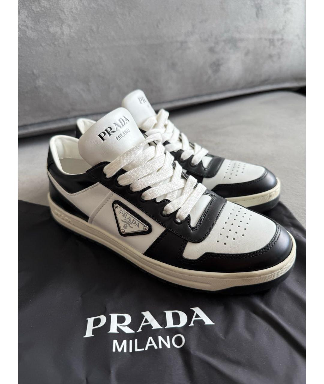 PRADA Белые кожаные кеды, фото 2