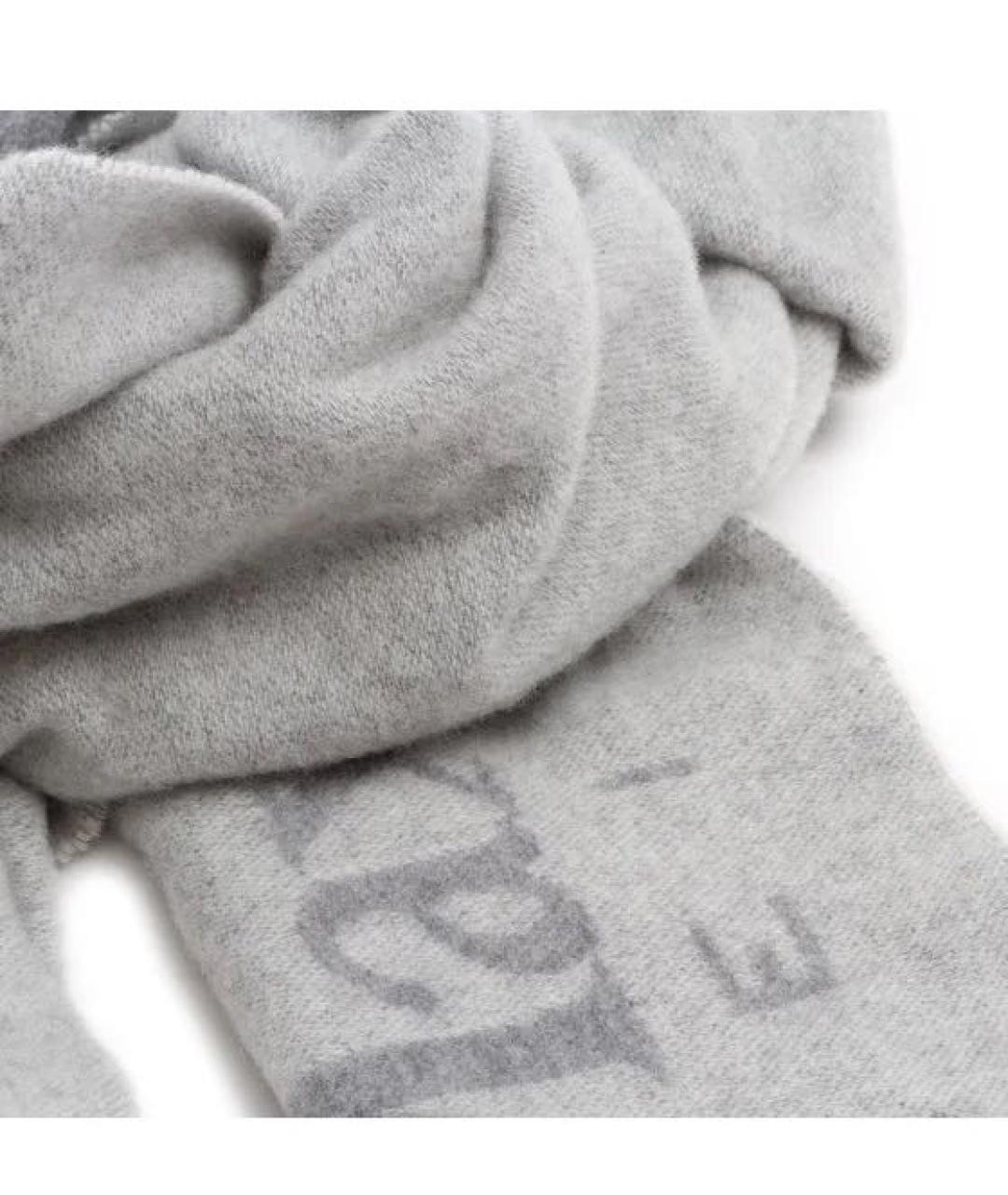 MAX MARA Серый шерстяной шарф, фото 5