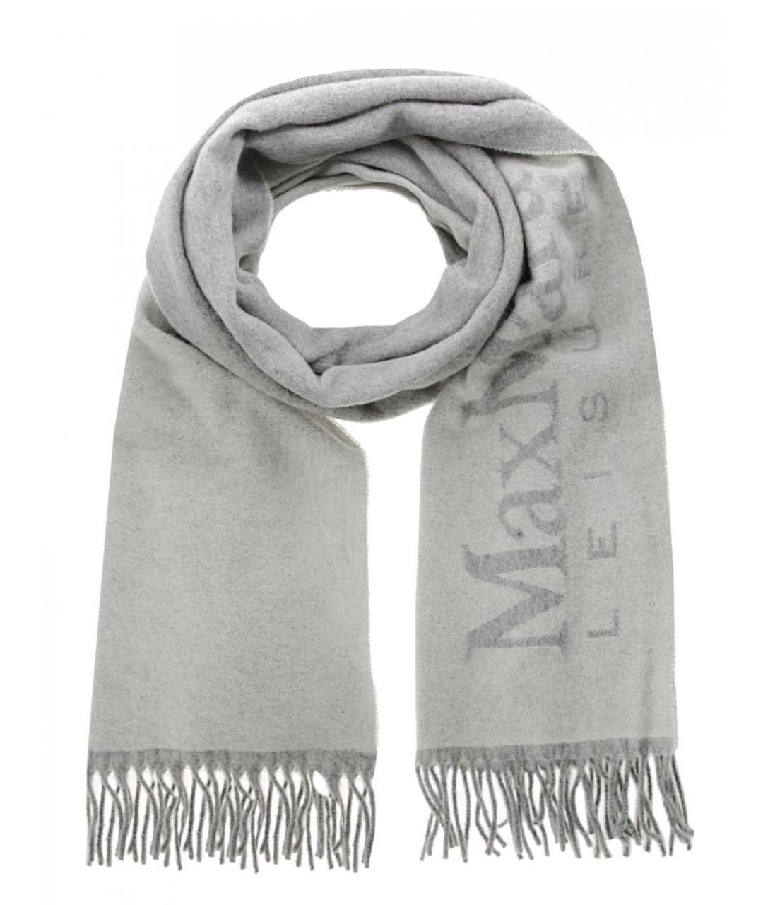 MAX MARA Серый шерстяной шарф, фото 7