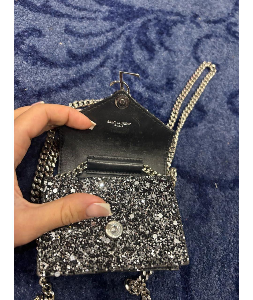 SAINT LAURENT Черная кожаная сумка через плечо, фото 3