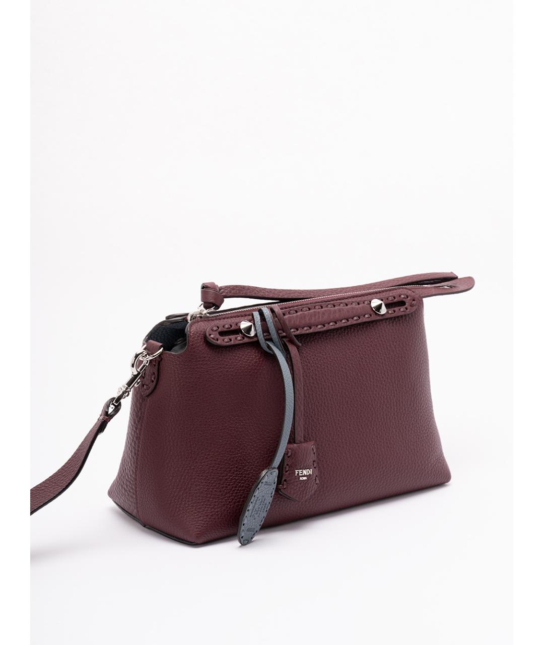 FENDI Бирюзовая кожаная сумка тоут, фото 3