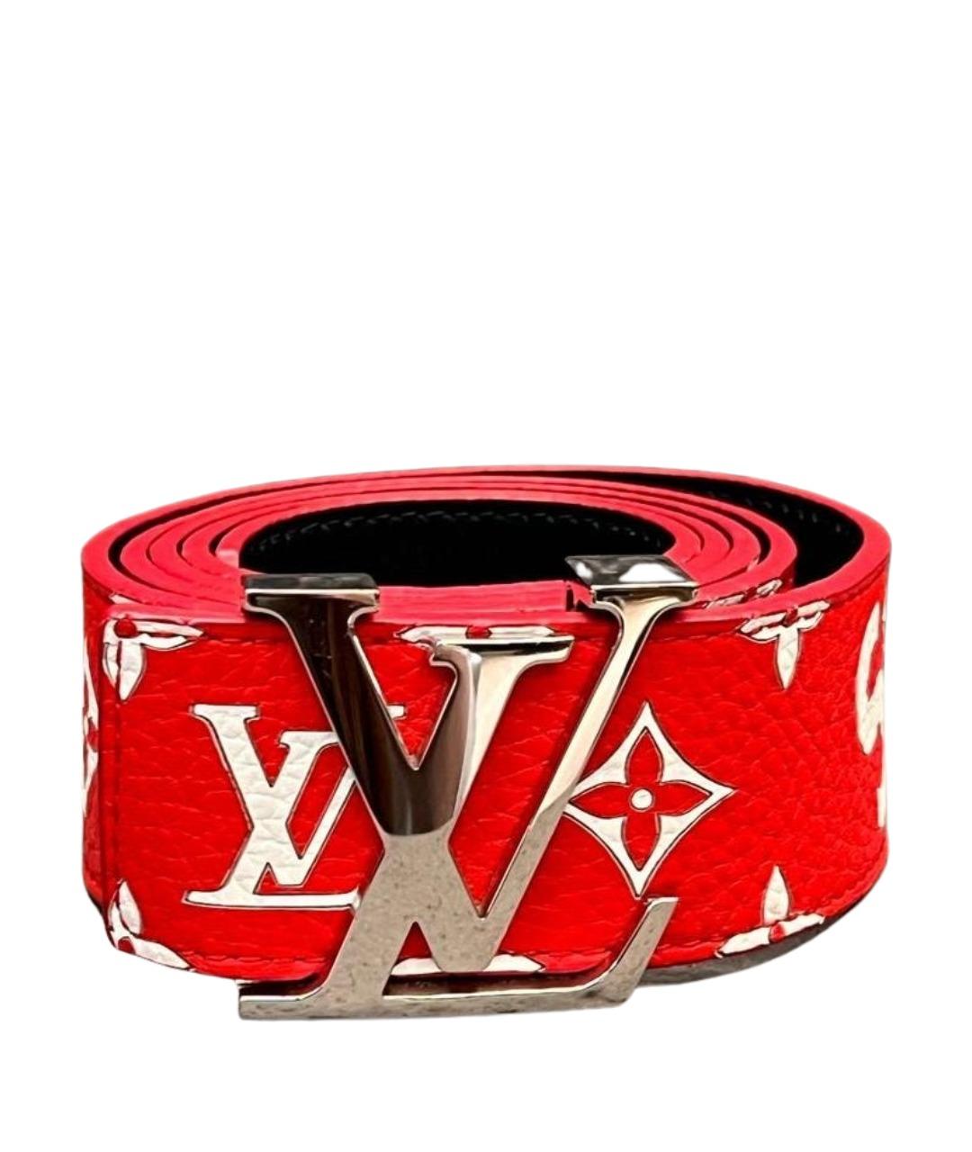 LOUIS VUITTON Красный кожаный ремень, фото 1