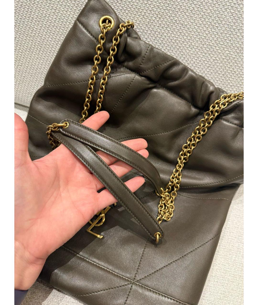 SAINT LAURENT Коричневая кожаная сумка через плечо, фото 3