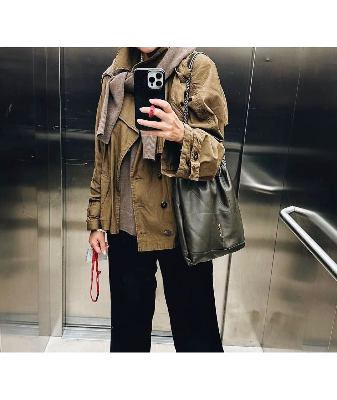 SAINT LAURENT Коричневая кожаная сумка через плечо, фото 7