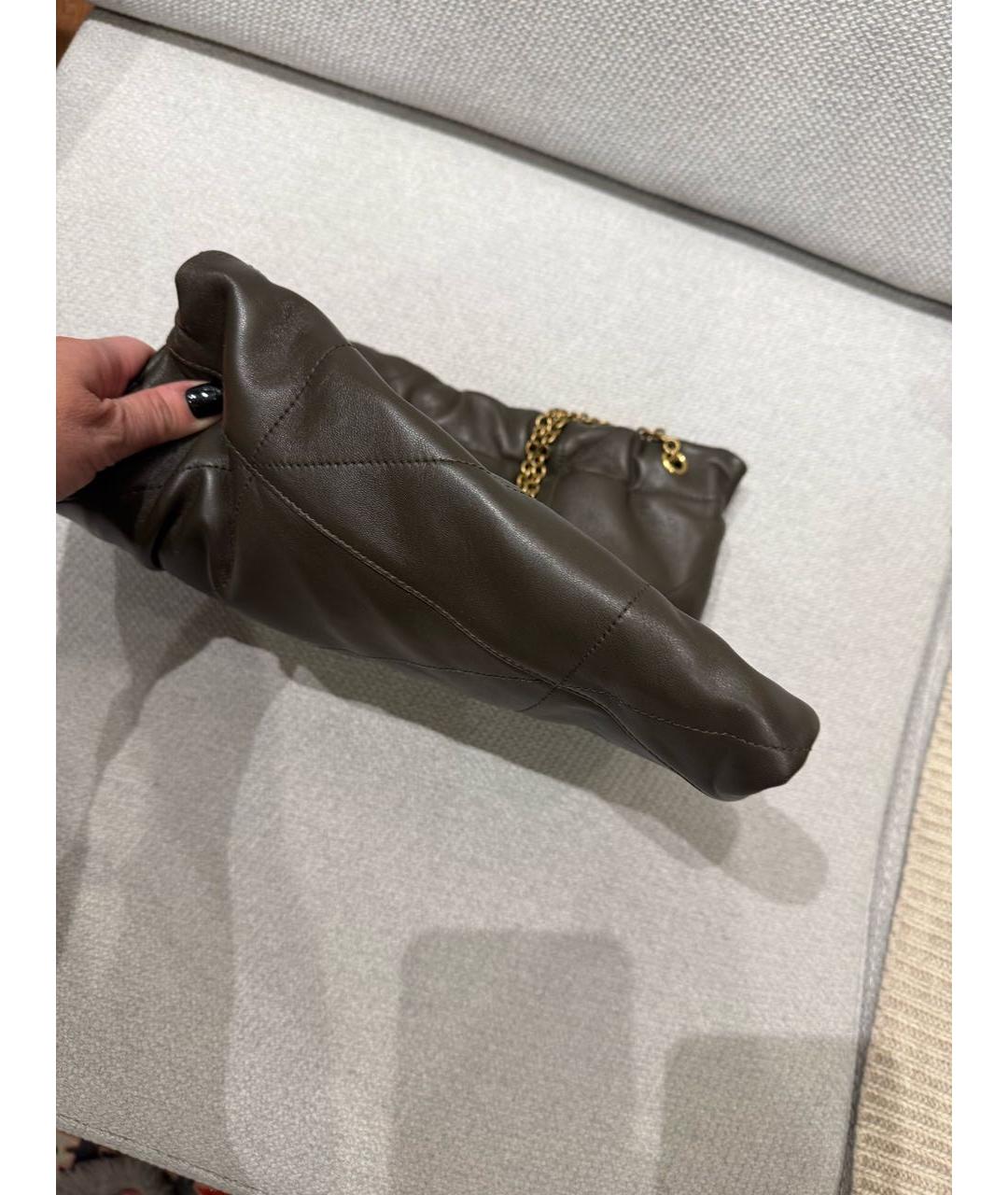 SAINT LAURENT Коричневая кожаная сумка через плечо, фото 4