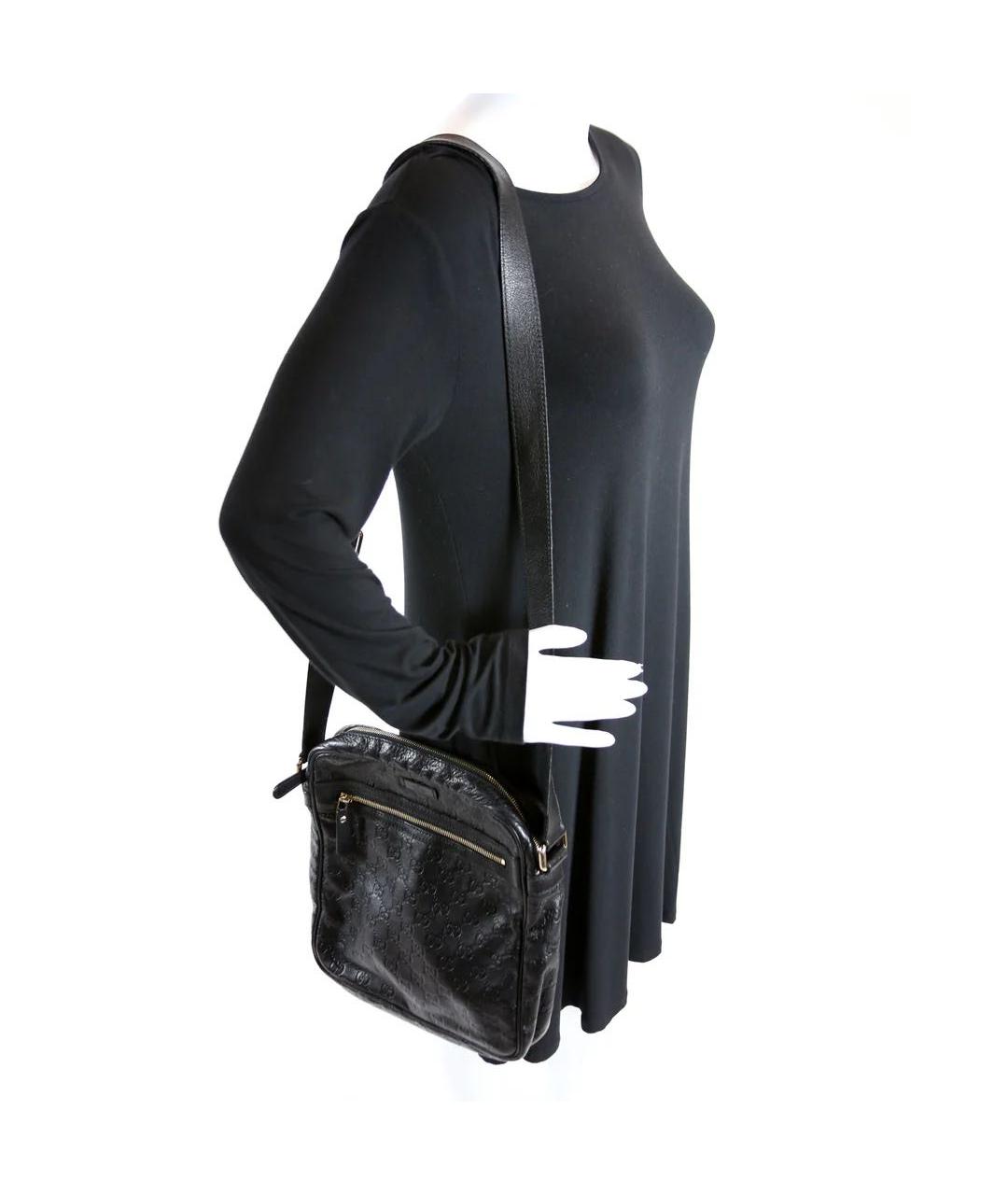 GUCCI Черная кожаная сумка на плечо, фото 8