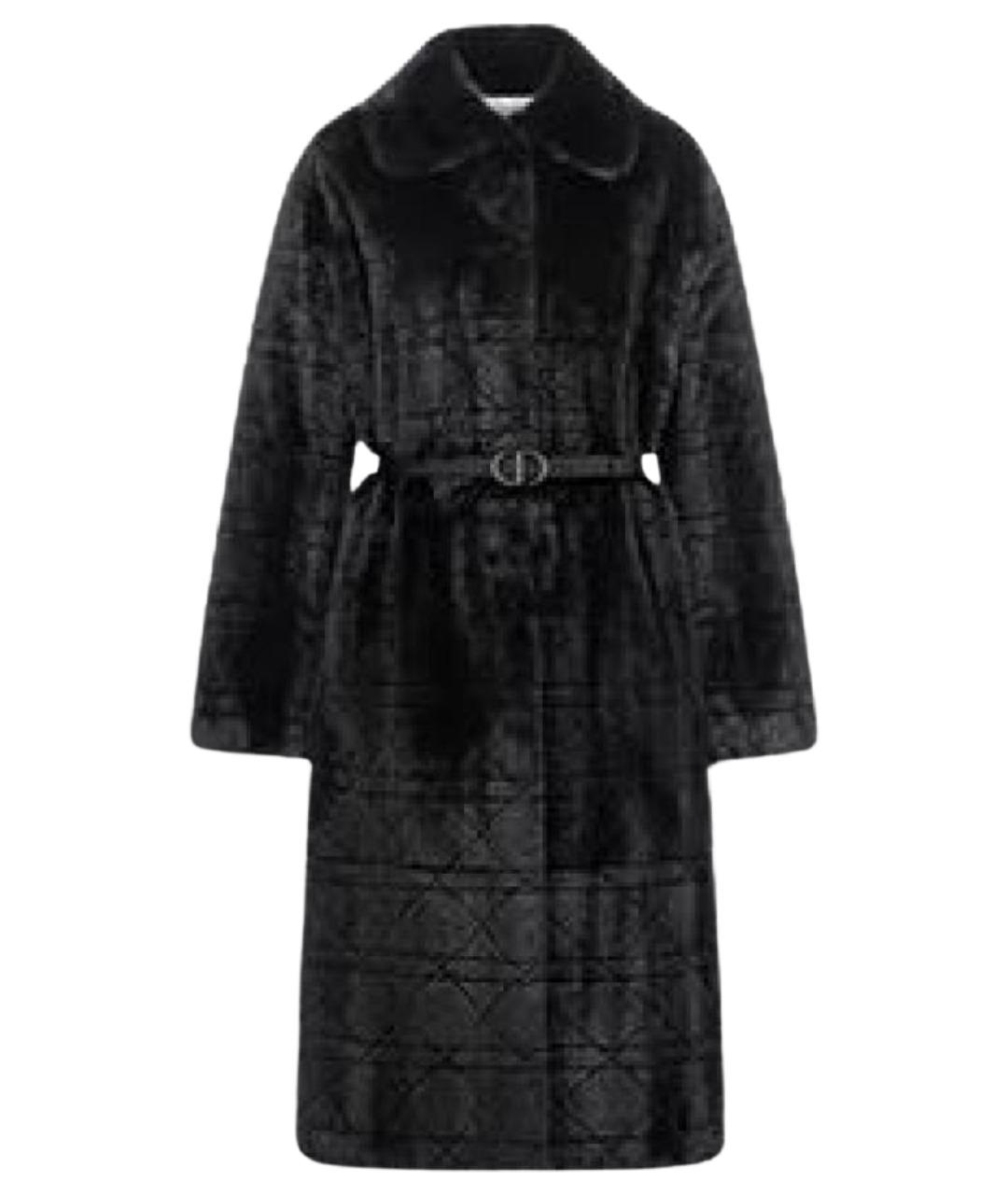 CHRISTIAN DIOR Черное меховое пальто, фото 1