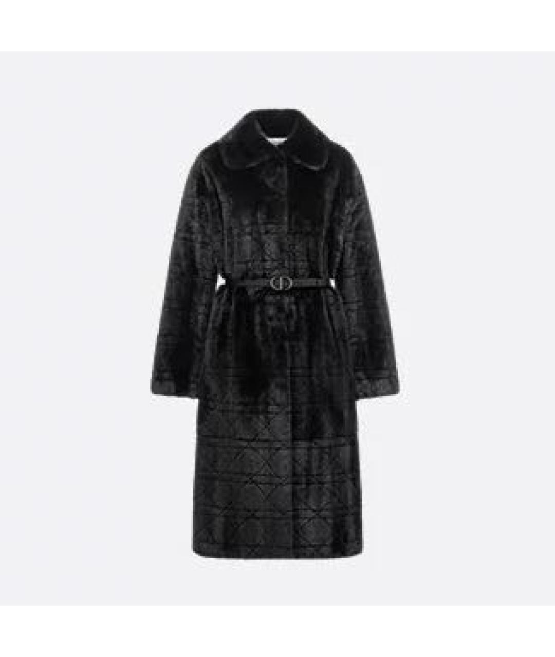 CHRISTIAN DIOR Черное меховое пальто, фото 3