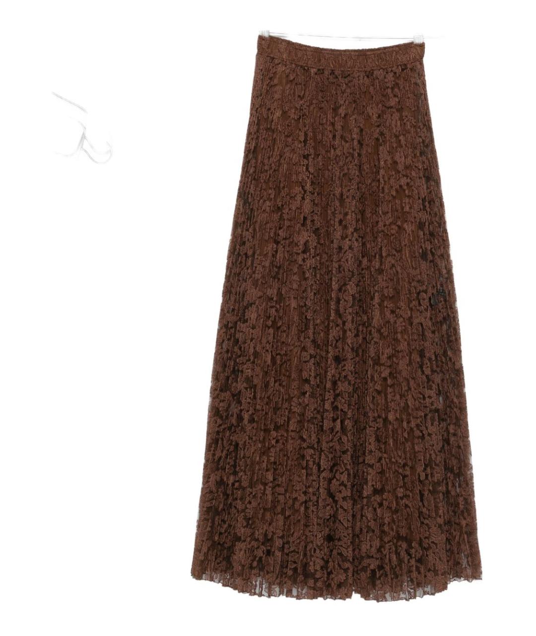 ERMANNO SCERVINO Коричневая полиэстеровая юбка миди, фото 2