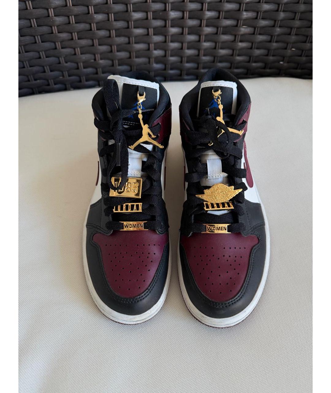 NIKE Бордовые кожаные кроссовки, фото 2