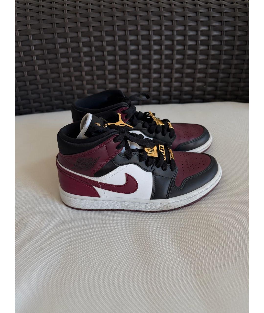 NIKE Бордовые кожаные кроссовки, фото 5