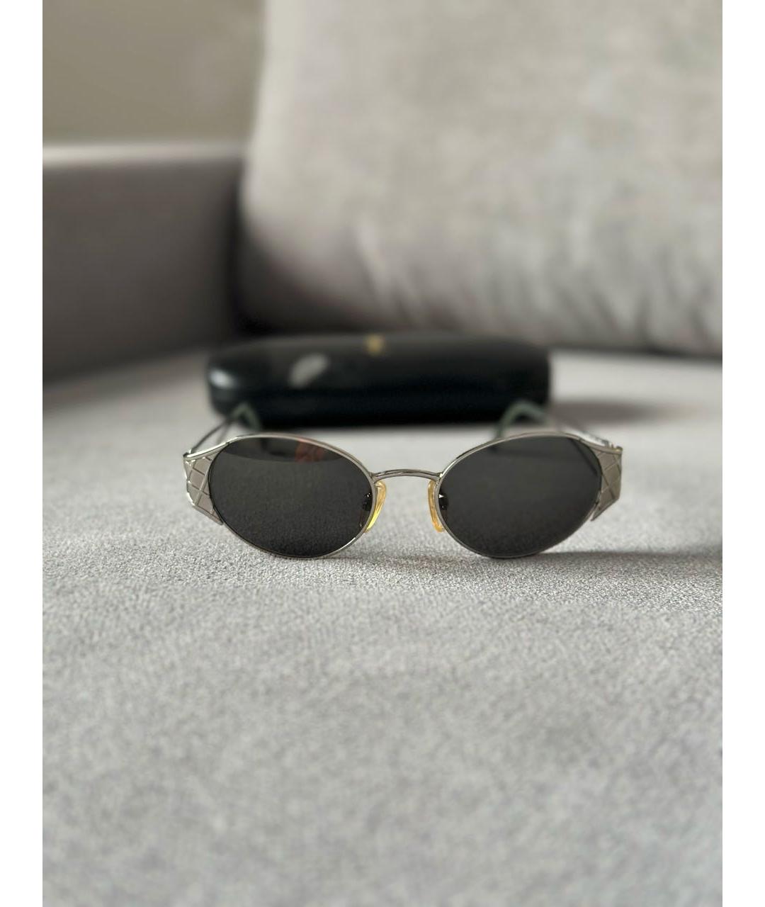 SAINT LAURENT Серебряные металлические солнцезащитные очки, фото 3