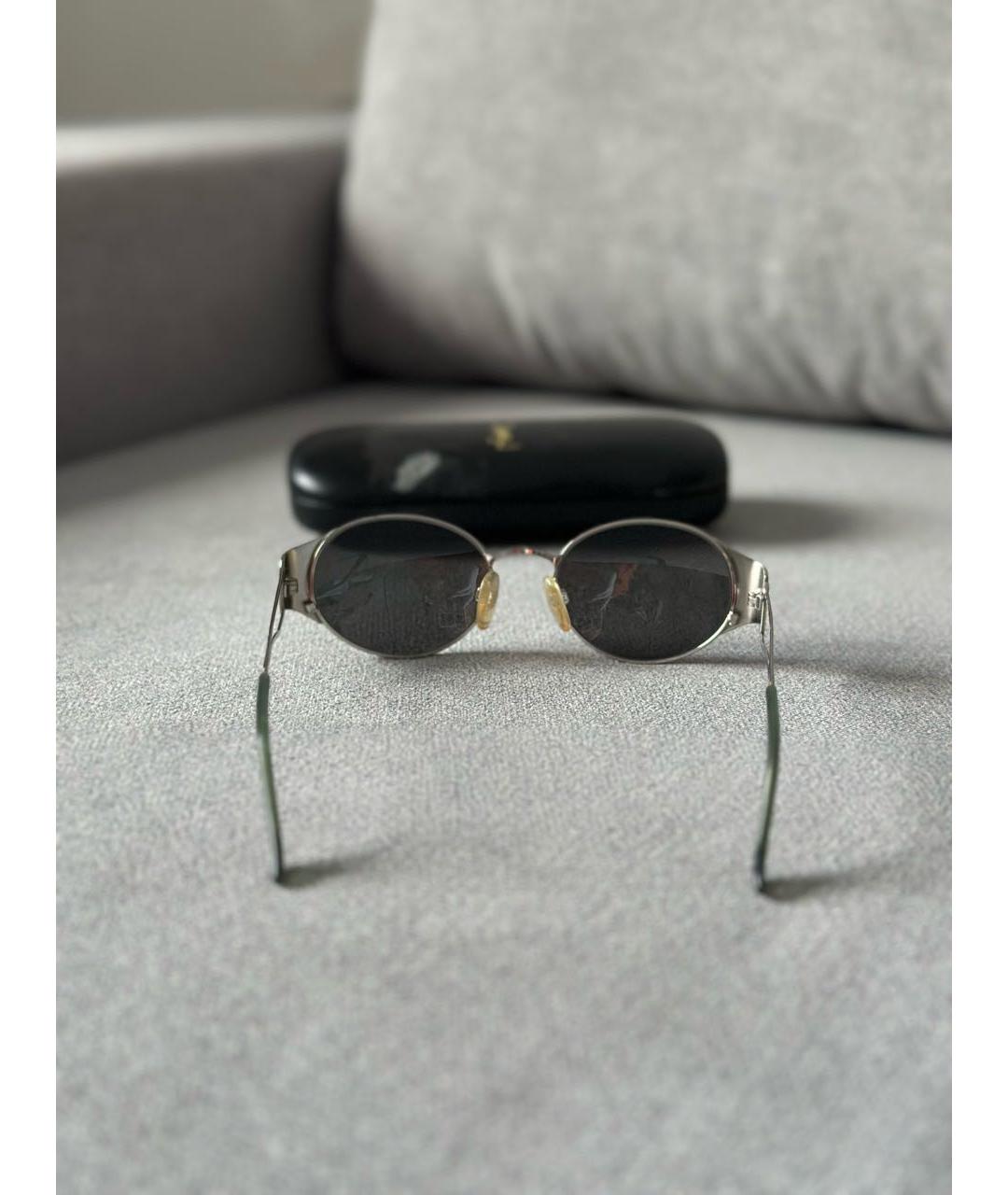 SAINT LAURENT Серебряные металлические солнцезащитные очки, фото 5