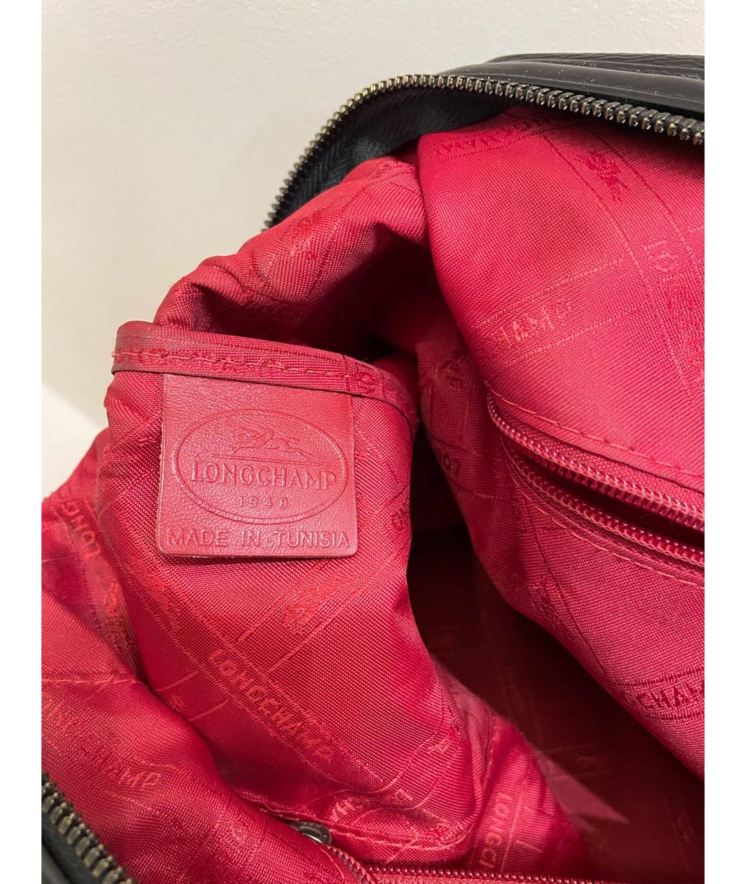LONGCHAMP Черная кожаная сумка через плечо, фото 6