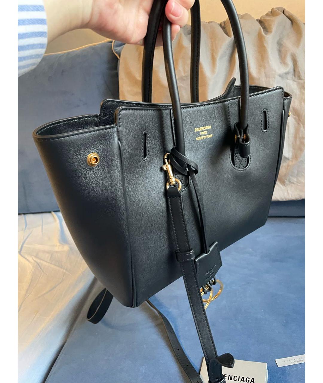 BALENCIAGA Черная кожаная сумка через плечо, фото 6