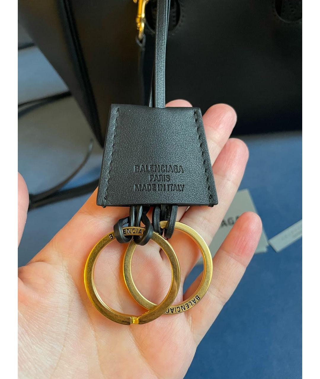 BALENCIAGA Черная кожаная сумка через плечо, фото 8