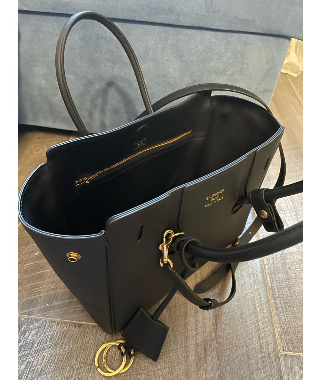 BALENCIAGA Черная кожаная сумка через плечо, фото 4