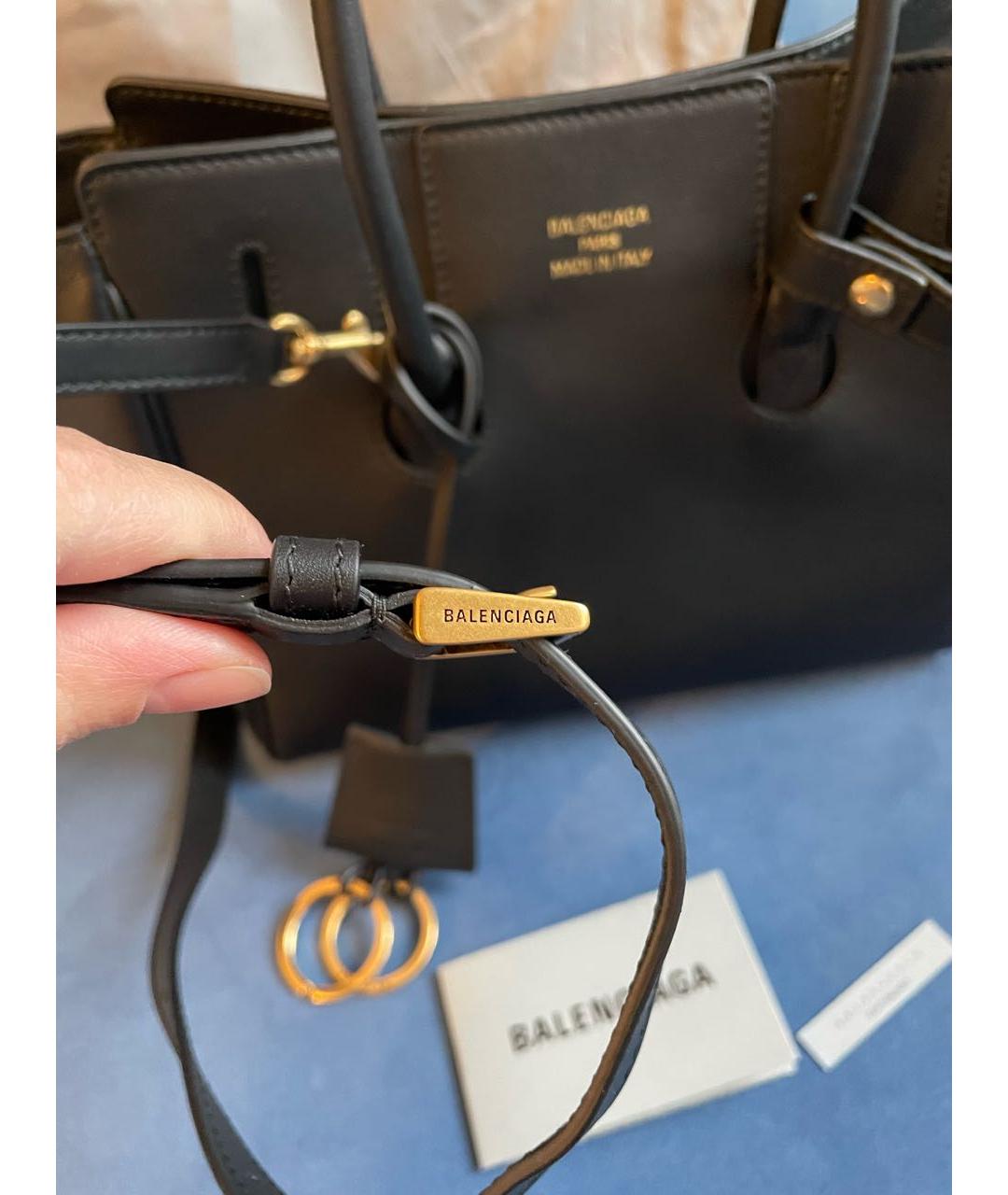 BALENCIAGA Черная кожаная сумка через плечо, фото 7