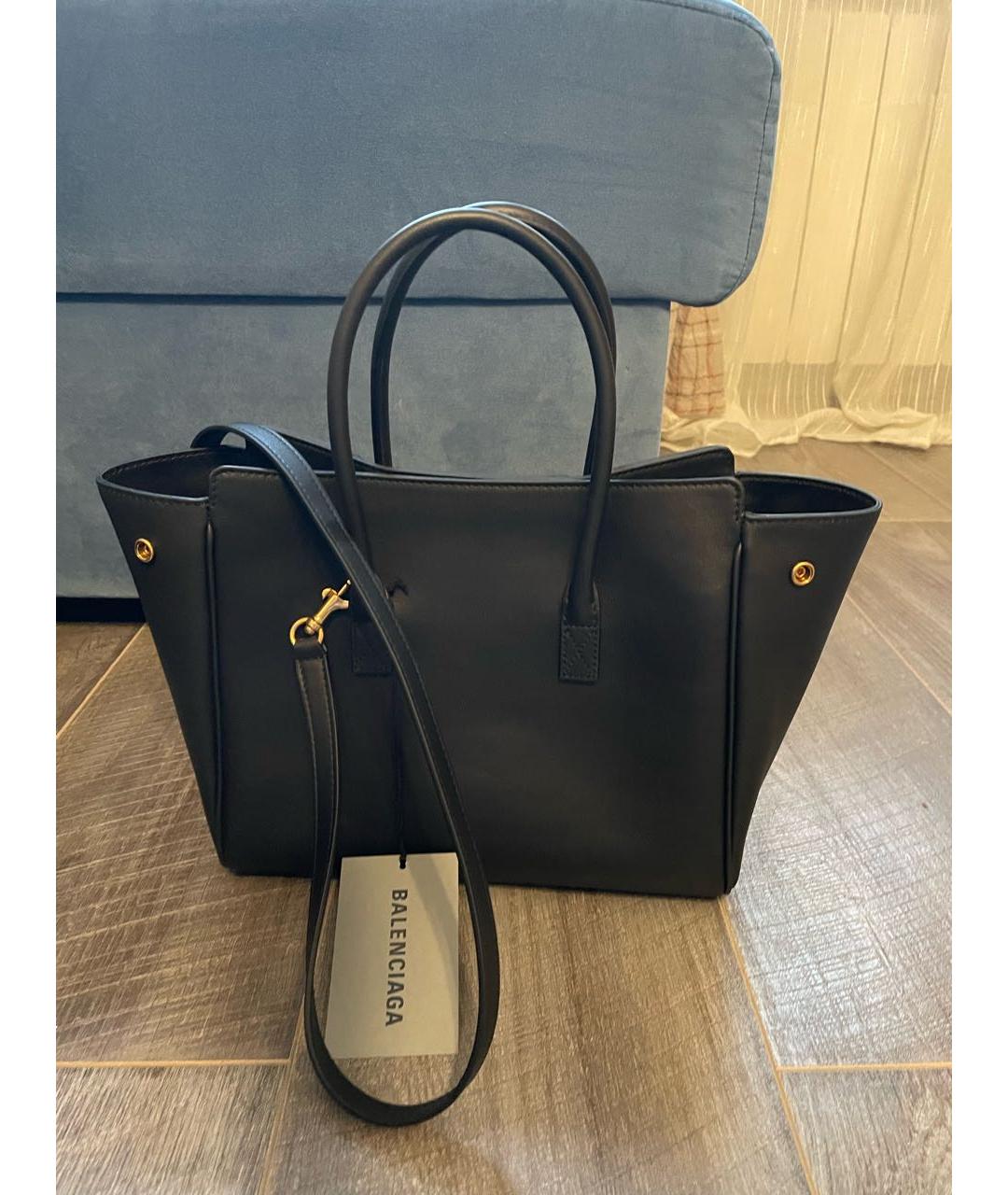 BALENCIAGA Черная кожаная сумка через плечо, фото 3