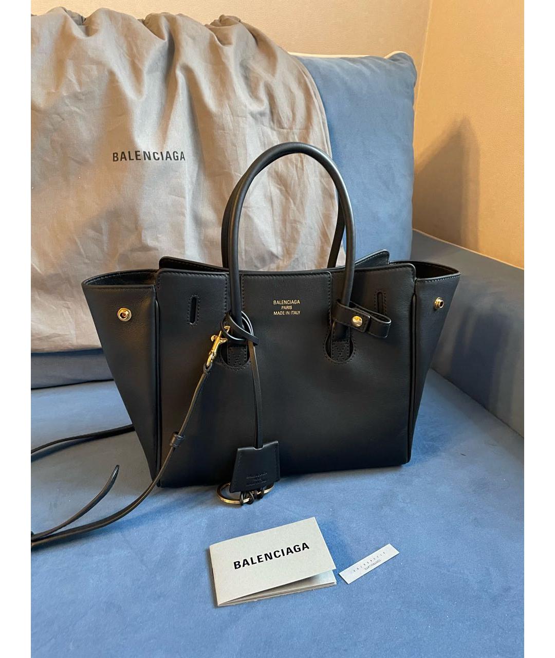 BALENCIAGA Черная кожаная сумка через плечо, фото 5