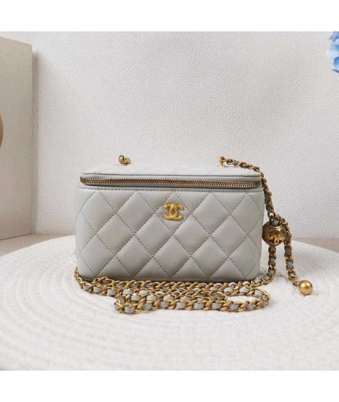 CHANEL Серая кожаная сумка через плечо, фото 2