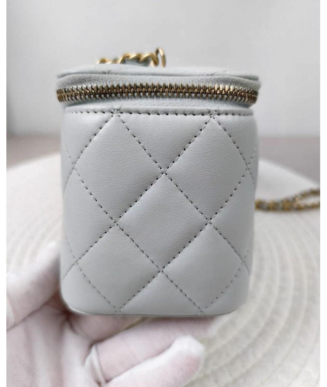 CHANEL Серая кожаная сумка через плечо, фото 3