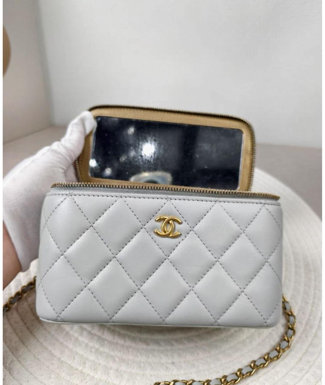 CHANEL Серая кожаная сумка через плечо, фото 5