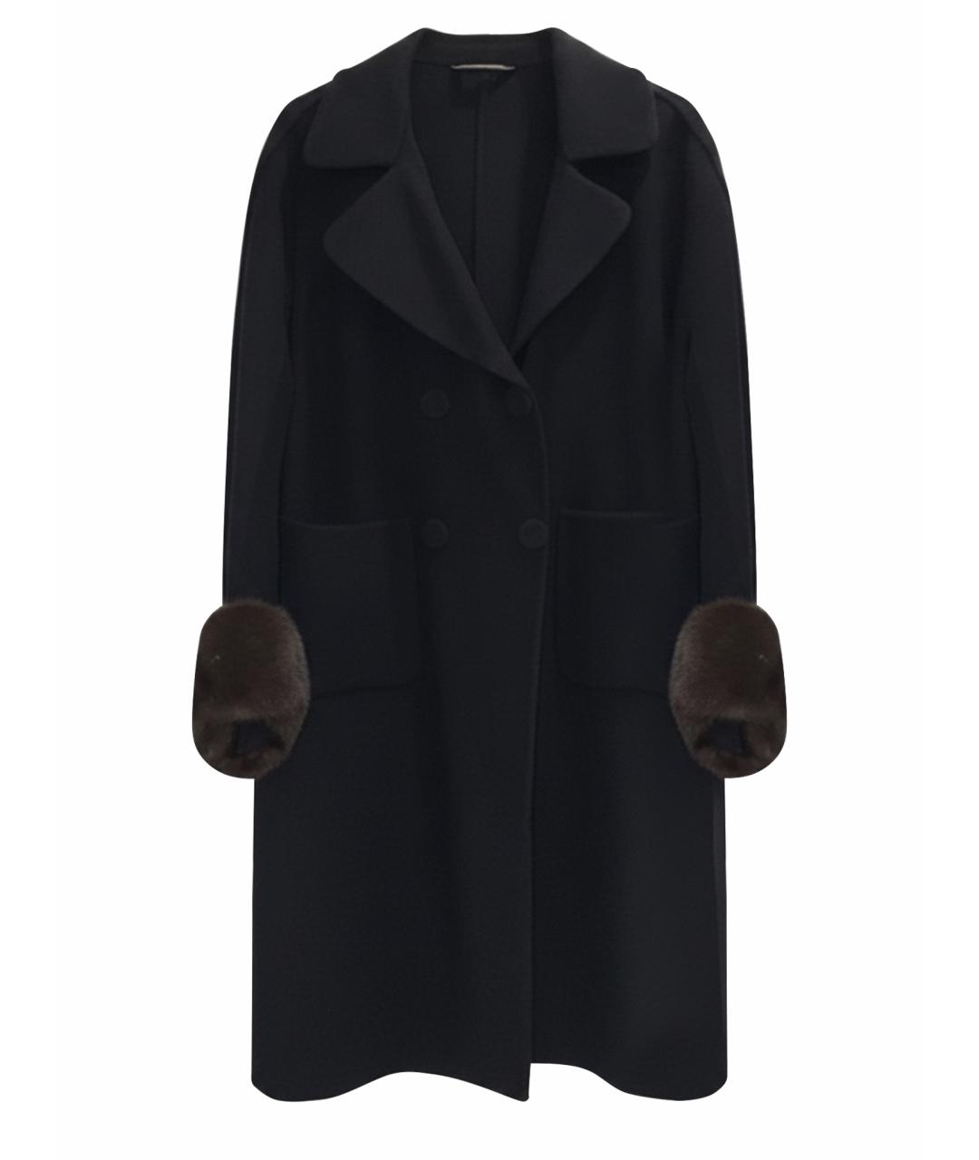 ERMANNO SCERVINO Черное кашемировое пальто, фото 1