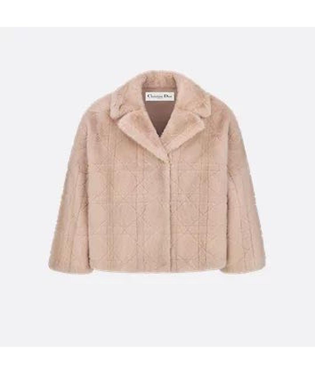 CHRISTIAN DIOR Бежевая меховая шуба, фото 3