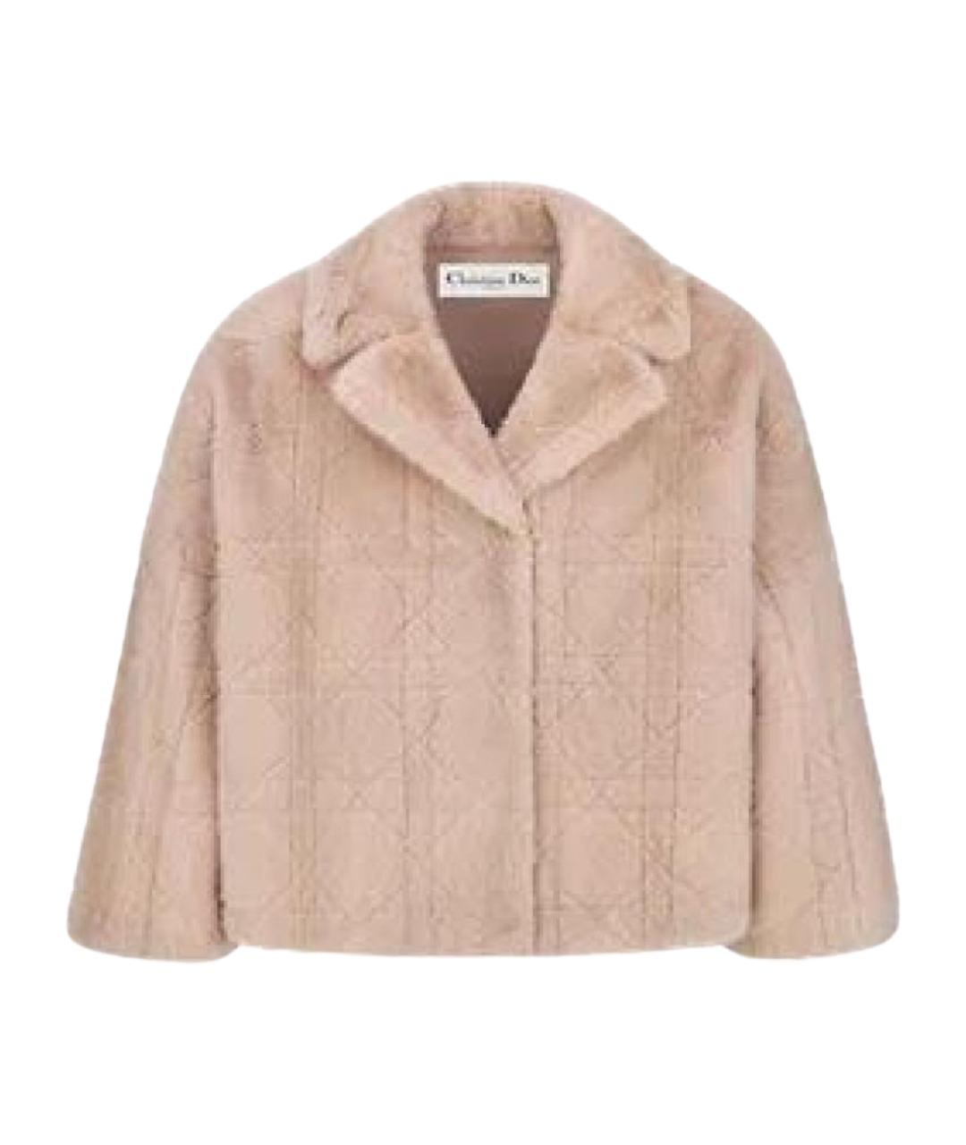 CHRISTIAN DIOR Бежевая меховая шуба, фото 1