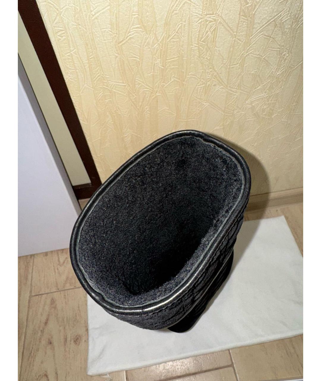 CHRISTIAN DIOR Черные замшевые сапоги, фото 3