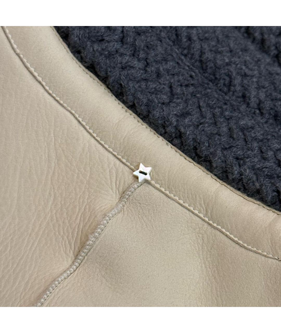 LORENA ANTONIAZZI Бежевая кожаная дубленка, фото 3