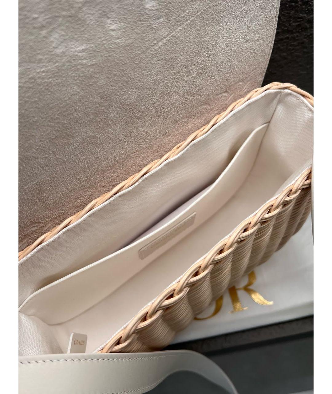 CHRISTIAN DIOR Бежевая пелетеная сумка через плечо, фото 4