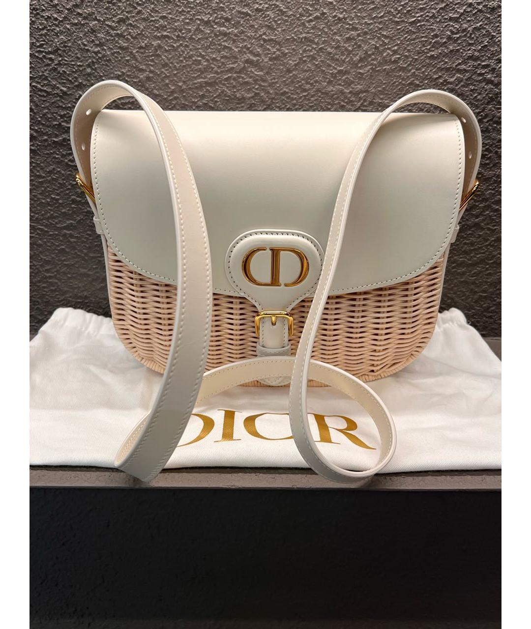 CHRISTIAN DIOR Бежевая пелетеная сумка через плечо, фото 5