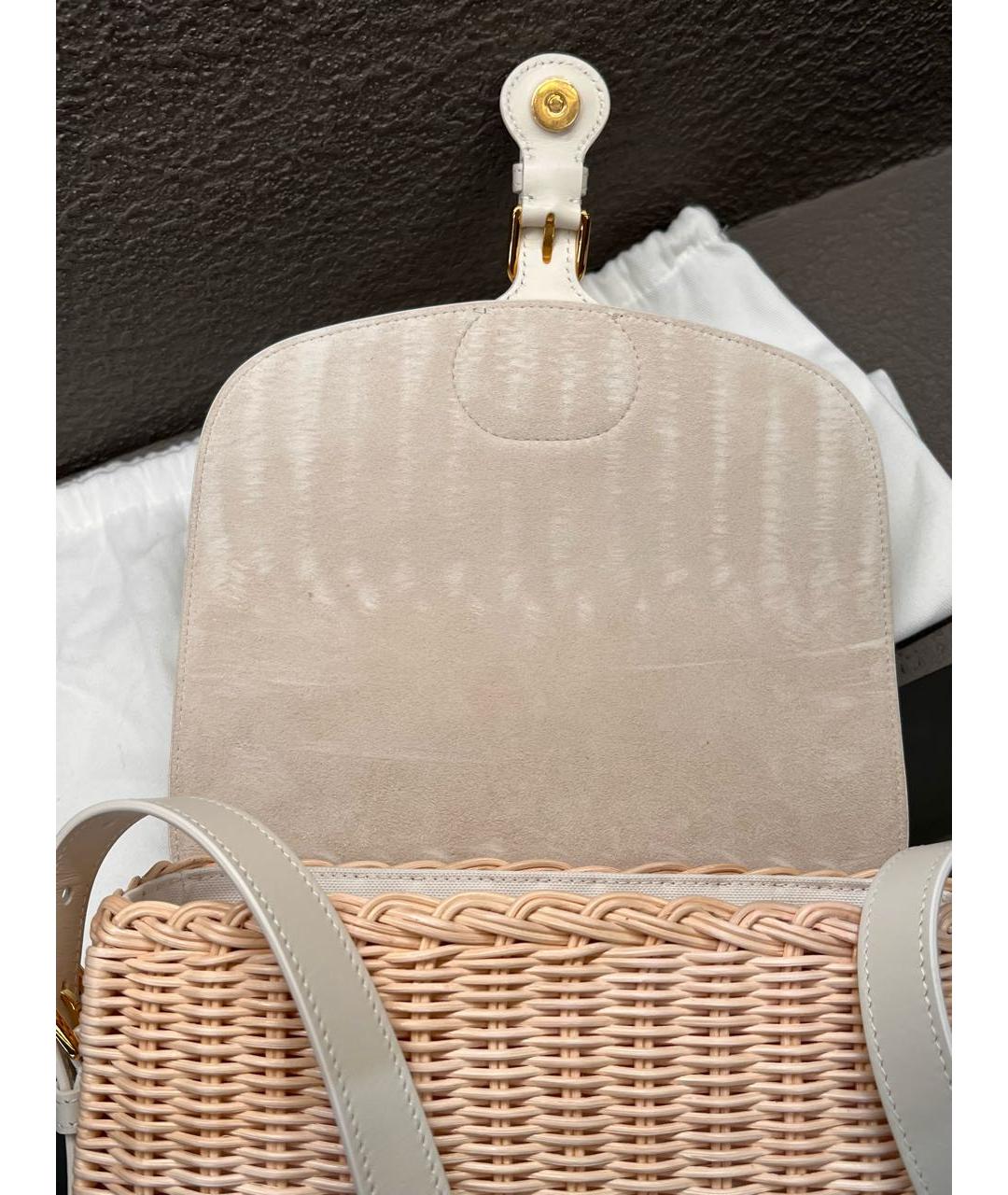 CHRISTIAN DIOR Бежевая пелетеная сумка через плечо, фото 2