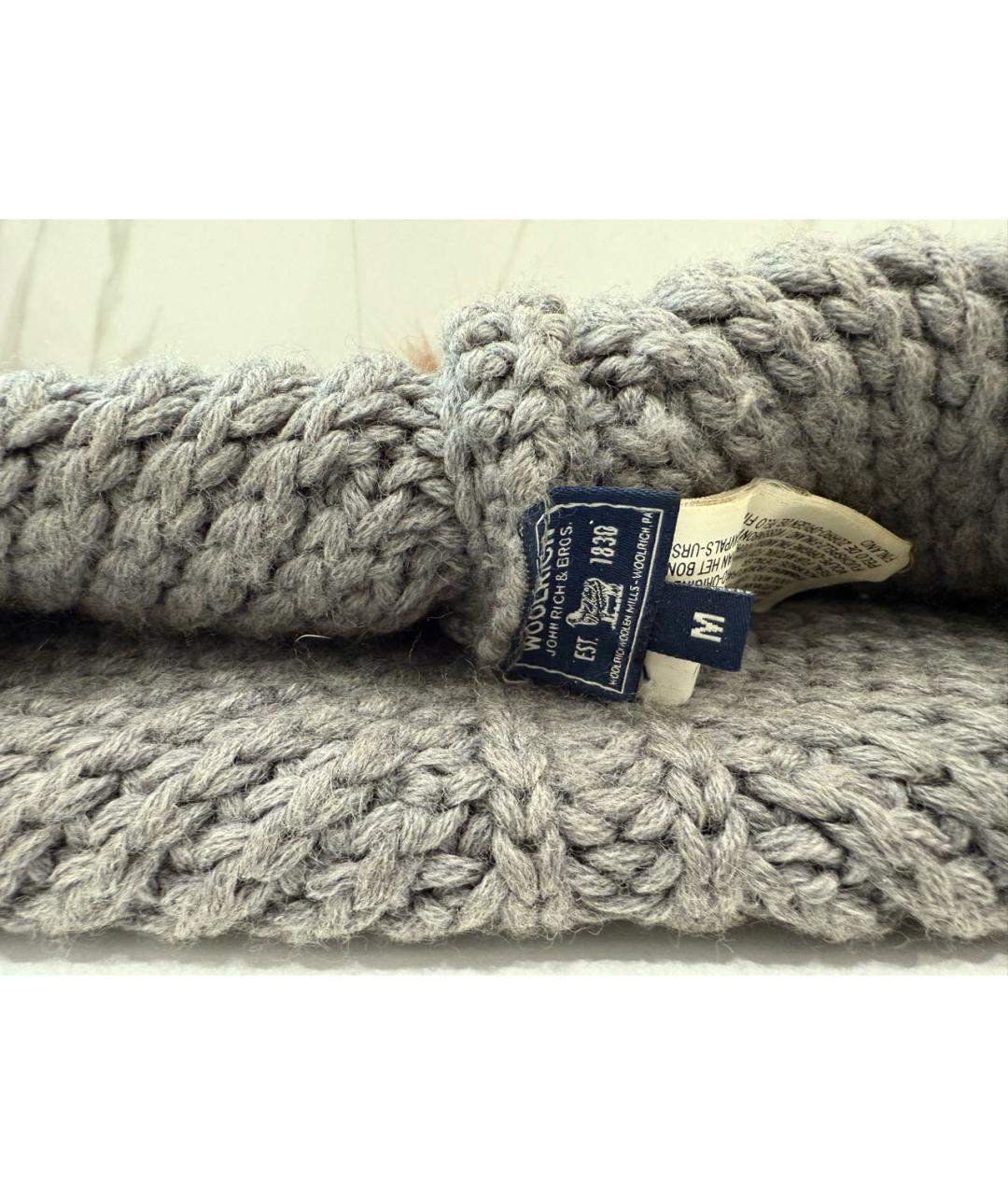 WOOLRICH Серая шерстяная шапка, фото 4